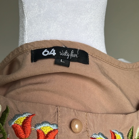 64 sixty-five women’s tan embroidered dress - Picture 6 of 6